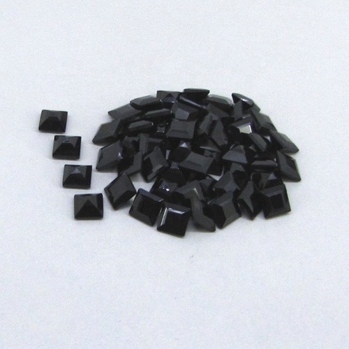 5mm Black Spinel Faceted Square Loose Gemstones