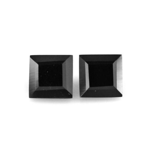 8mm Black Spinel Faceted Square Loose Gemstones