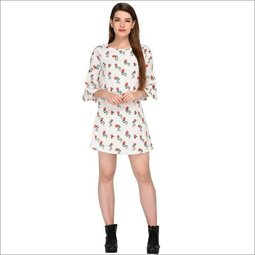 Ladies Western Printed Dress - Medium to Extra Large Size, All Season Wear | Short Sleeve, Washable Fabric Design