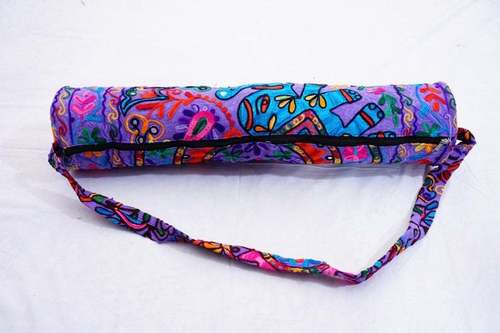 So Many Color Will Come Embroidered Cotton Yoga Mat Bag