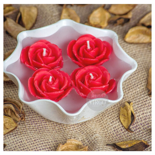 Rose Medium: Rose Flower Shape Floating Candle (Set of 5)