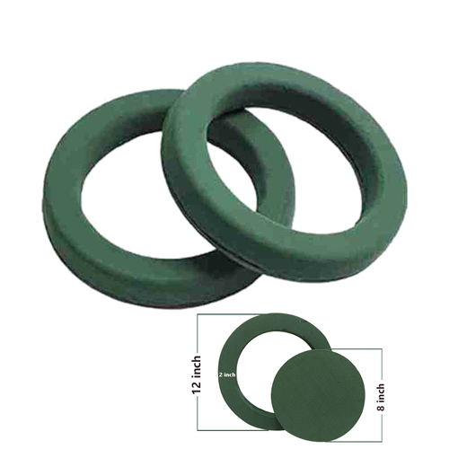 Wreath Floral Foam - Foam Material, 440 x 40 x 37.5 Mm Size, Green Color | Securely Holds Soft Flowers, High Compression Strength, Ideal for Centerpieces, Weddings, and Holiday Arrangements