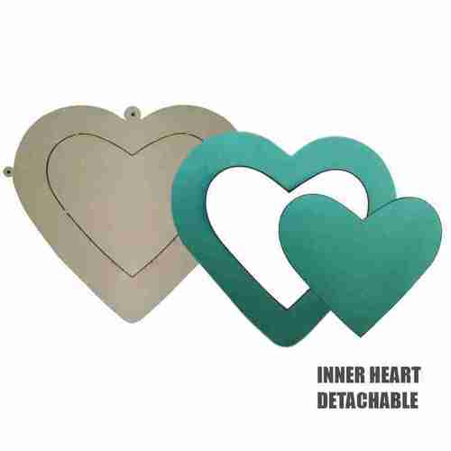 Wooden Plybase Heart - Foam 12-15-28.5 Inches | Green Heart Shape, Floral Foam Base for Wedding Decor, Parties, & Fresh Flower Arrangement