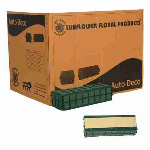 Auto-deco With Double Tape - Green Foam, SMALL - 10x8x6 CMS / LARGE - 23x7.5x6 CMS | Rectangle Shape, Suction Cap for Versatile Floral Designs