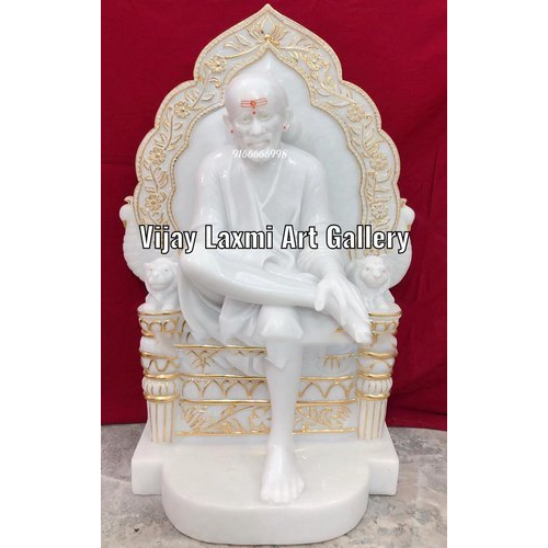 Marble Sai Baba Statue With Singhasan