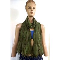 Laycra Fringes Scarves - Laycra Material, 30x180 Cm Size | Custom Designs, Oem, Wholesale, Plain Pattern, Daily Usage, Machine Made