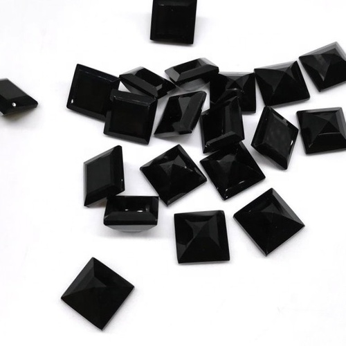9mm Black Spinel Faceted Square Loose Gemstones
