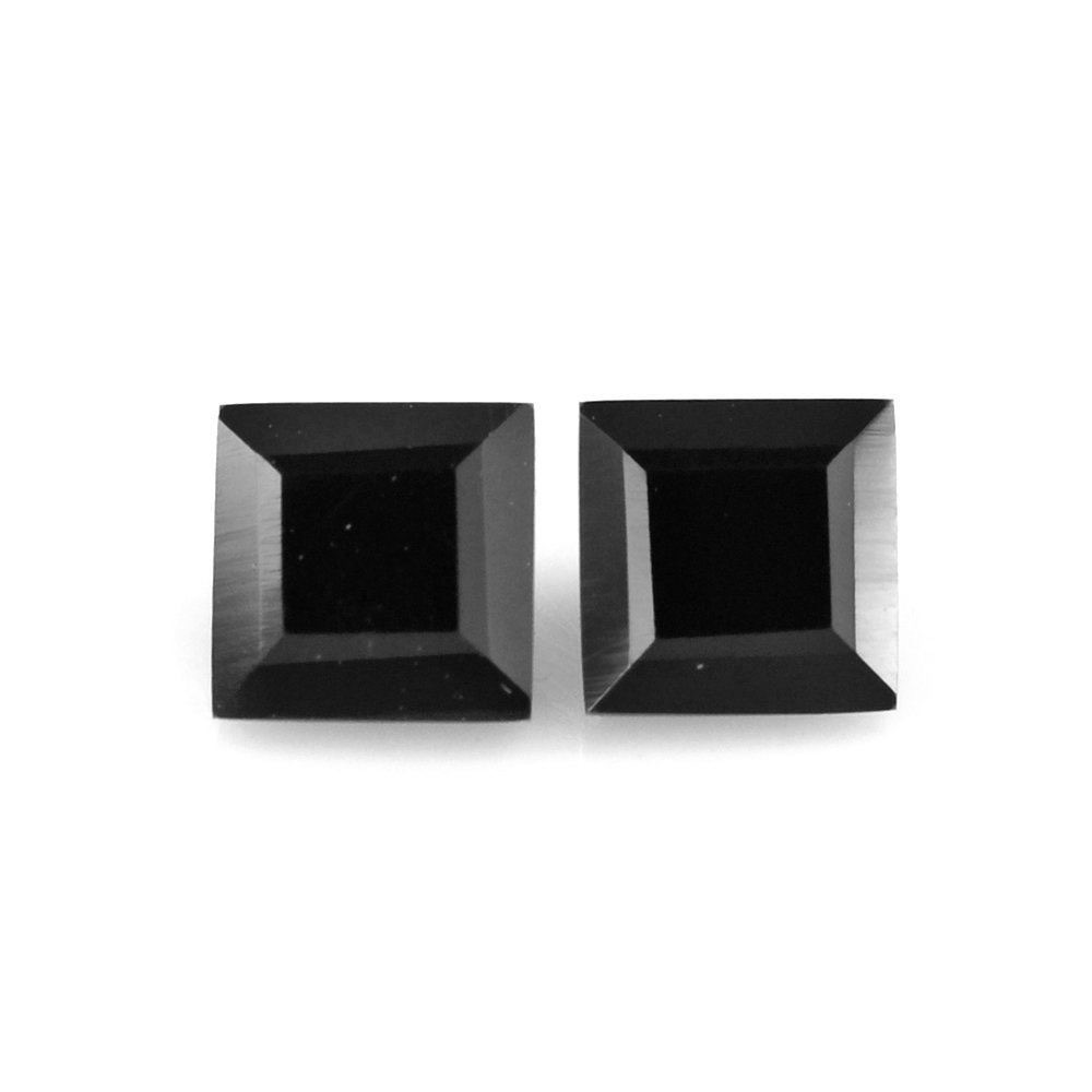 9mm Black Spinel Faceted Square Loose Gemstones