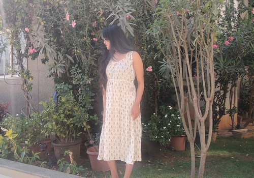 Sleeveless Cotton Printed Dress