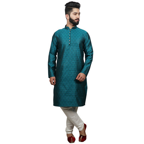 B.Green Printed Kurta Pajama Set