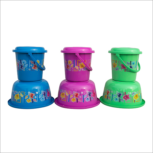 Konark Printed Tub And Bucket Set