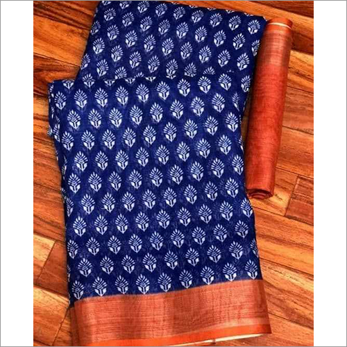 Ladies Linen Digital Printed Saree