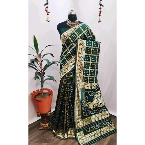 Casual Ladies Bandhani Cotton Silk Designer Saree