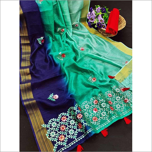 Ladies Soft Linen Cotton Saree