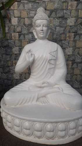 White Frp Buddha Statue