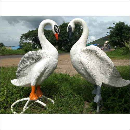 White Color Swan FRP Statue