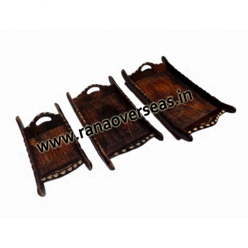 Wood Wooden Tray Set Extensively Usage In Households.