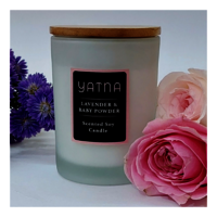 Yatna: vela scented da cera do Soy, p de beb do Lavender