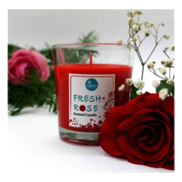 Votive Taper Freshrose Scented Wax Glass Jar Candle - Red Colour