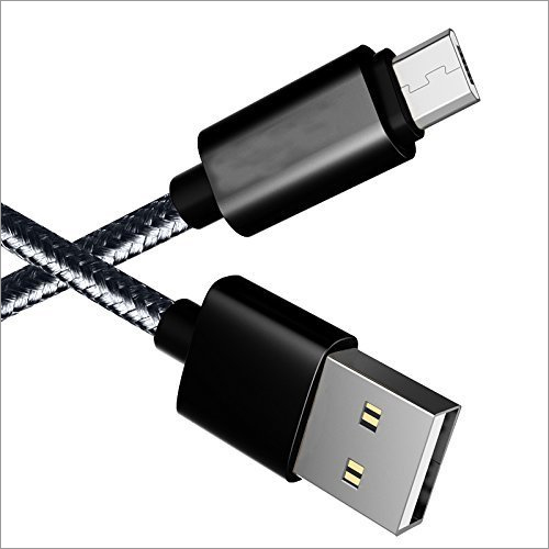 C Type USB Cable - Micro USB To USB Data Charging, Length 1.2-1.5m, Black Color, Rotatable Design, Compatible with Android Devices