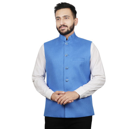 L.Rblue Nehru Jacket