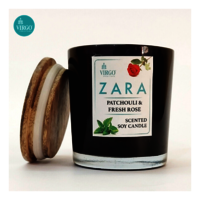 Zara:scented Soy Wax Candle, Patchouli-freshrose