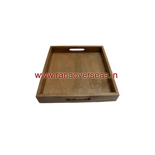 Wood Serving Tray With Handles Serve Coffee Tea