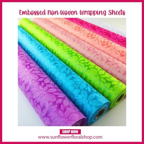 EMBOSSED NON-WOVEN - 100% PP Eco-Friendly, 19" x 4 Yards | Ideal for Gift Wrapping, Home Textile, Packaging Bags, Table Cloth