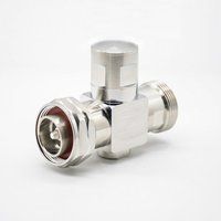 Male To Female Arrester DIN Coaxial RF Connector T Type 1-4 Wavelength Lightning Arrester Straight Nickel Plating