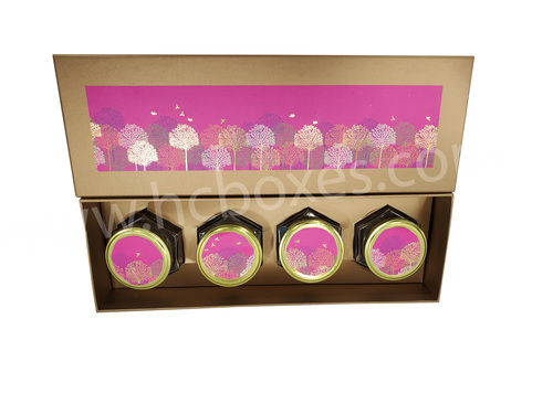 Jar Golden Tree Box With Hexagon Bottle 03 pc and 04 pc