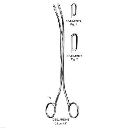 Desjardins Gall Stone Forceps - Stainless Steel, 25cm, Basket Jaw | Precise Grip, Gentle Retrieval, Polished Finish, Sterile Packaging