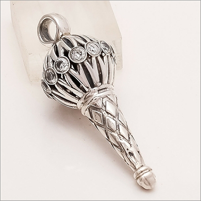 Sterling Silver Hanuman Mace Pendant