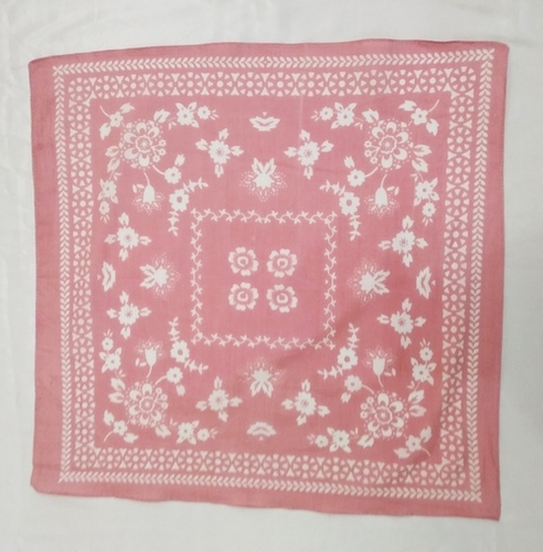 100% Cotton Printed  Pink Square Bandana