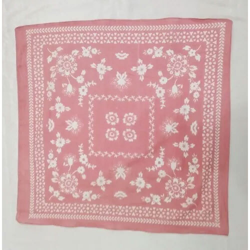 100% Cotton Printed  Pink Square Bandana