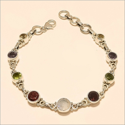 Sterling Silver Multi Gemstone Bracelet