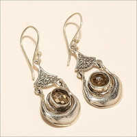 Sterling Silver Natural Brazilian Smoky Topaz Earring