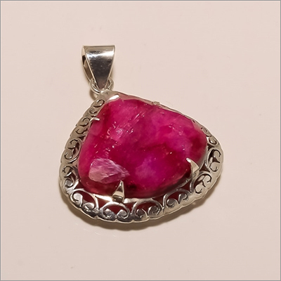 P0038-Sterling Silver Party Wear Designer Fashion Net Ruby Pendant Size: Different Available