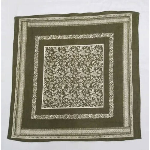 100% Cotton Printed Green Bandana