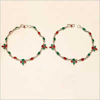 Natural African Emerald Ruby Anklet