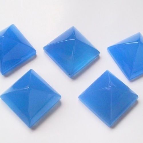 6mm Blue Chalcedony Faceted Square Loose Gemstones