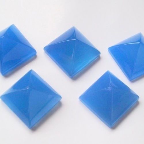 9mm Blue Chalcedony Faceted Square Loose Gemstones