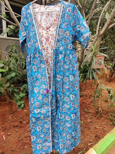 String Tie Block Printed Shrug