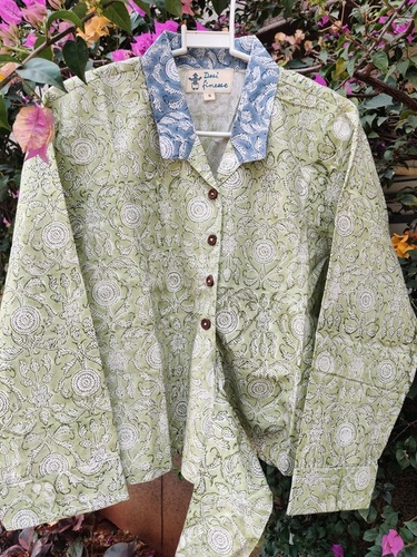 Block Printed Shirt Top