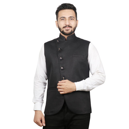 Sleeveless Solid Men Nehru Jacket