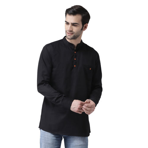 Men Solid Dupion Silk Straight Kurta