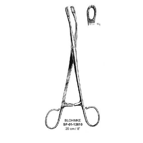 Blohmke Tonsil Forceps - Stainless Steel, 20 cm, Curved Jaw | Precise Grip, Gentle Tissue Handling, Easy Sterilization