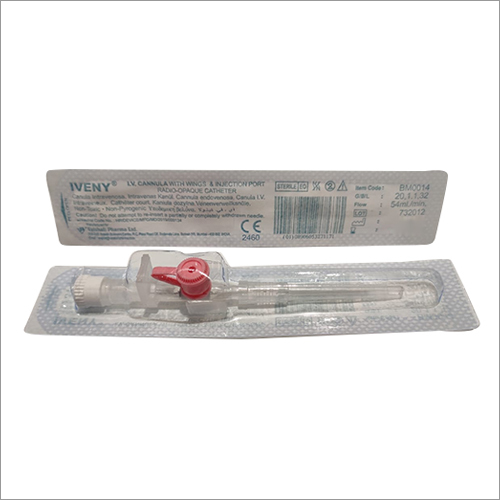 Transparent Iv Cannula With Wings And Injection Port Radio Opaque Catheter
