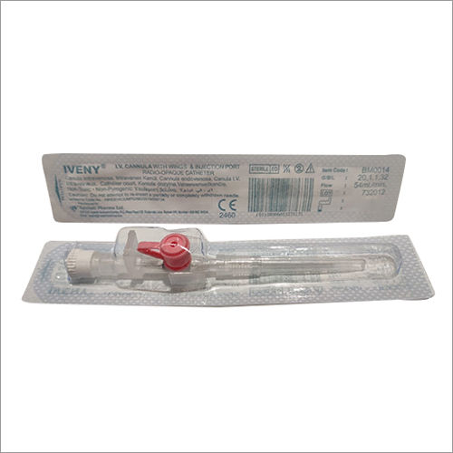 IV Cannula With Wings And Injection Port Radio Opaque Catheter