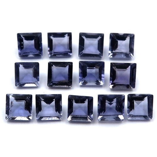 7mm Iolite Faceted Square Loose Gemstones