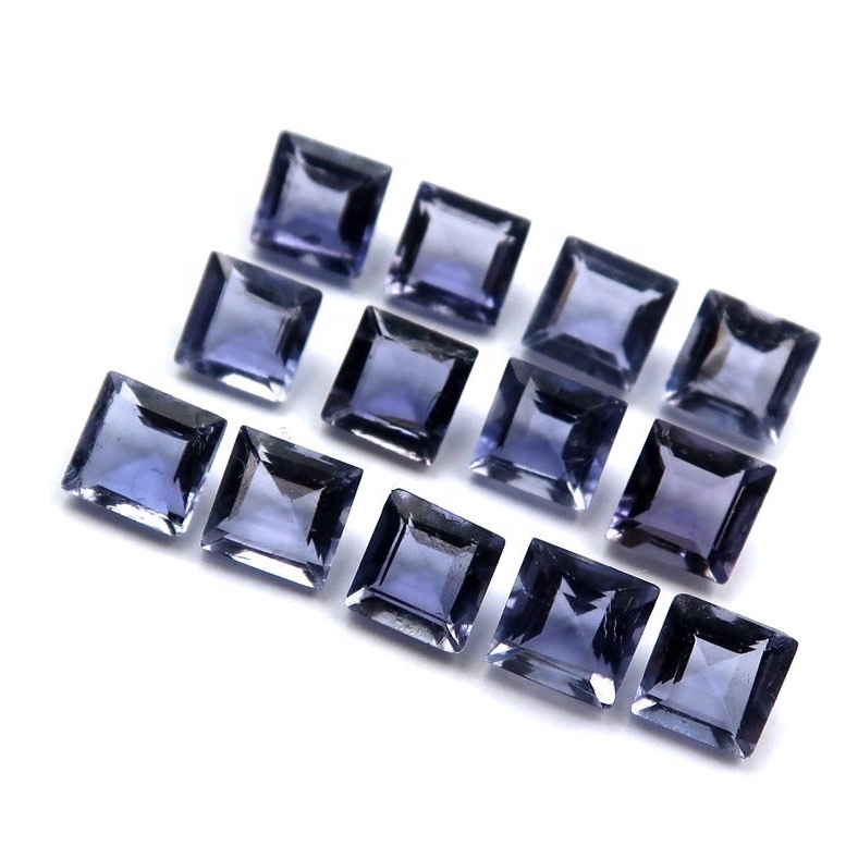 7mm Iolite Faceted Square Loose Gemstones